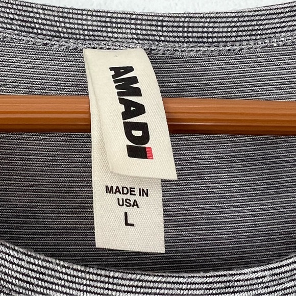 Anthropologie Amadi Soft Comfortable Rayon Jersey Knit Striped Dress Sz L - Picture 5 of 10